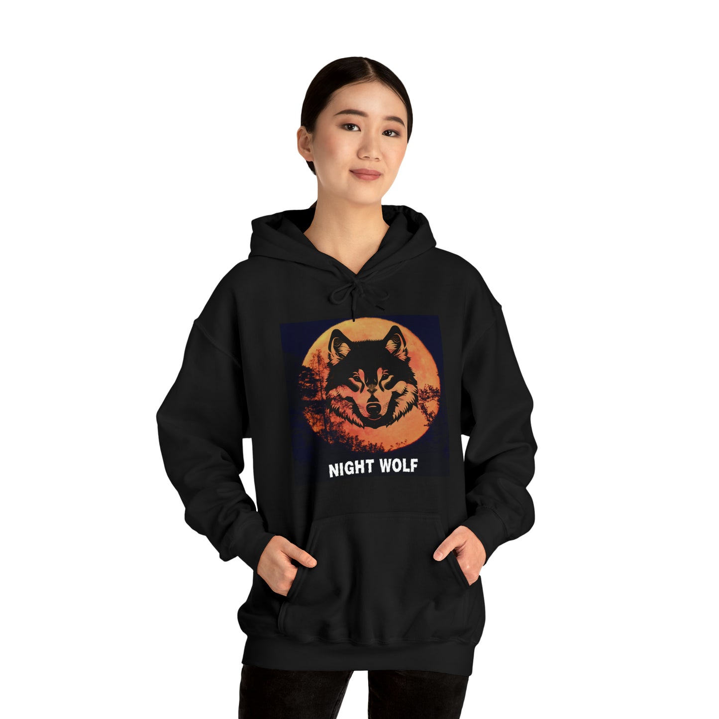 Night Wolf Unisex Heavy Blend™ Hooded Sweatshirt